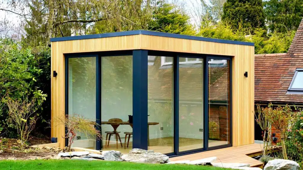 garden room with bifold doors