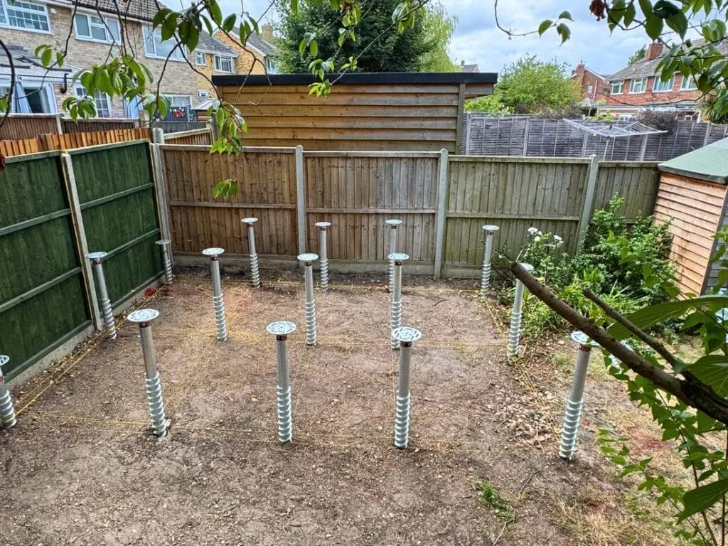 screw pile foundations garden room